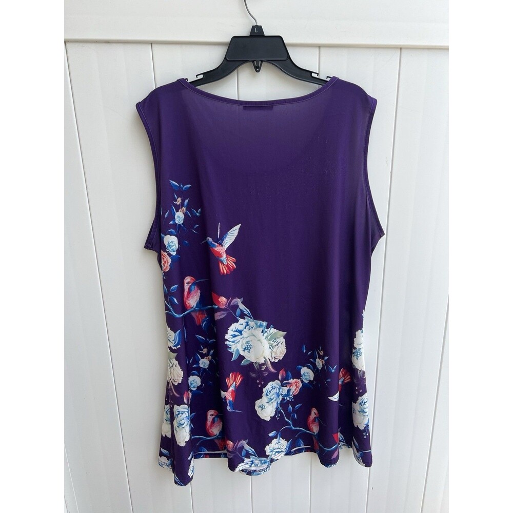 Lily by Firmiana Dress Womens 2XL Floral Hummingbird Sleeveless Casual Stretch - Picture 4 of 4